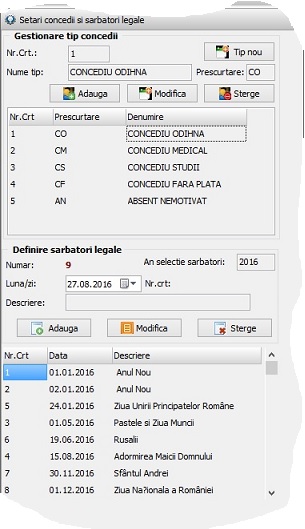 Concedii si sarbatori legale Concedii si sarbatori legale
